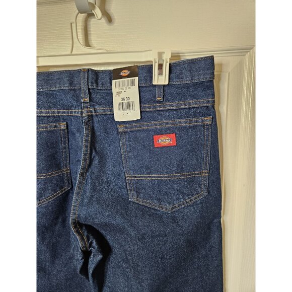 Dickies Work Jeans Mens 36x30 Blue Denim Pants 5 Pocket Straight Leg Boot NEW - Picture 7 of 7
